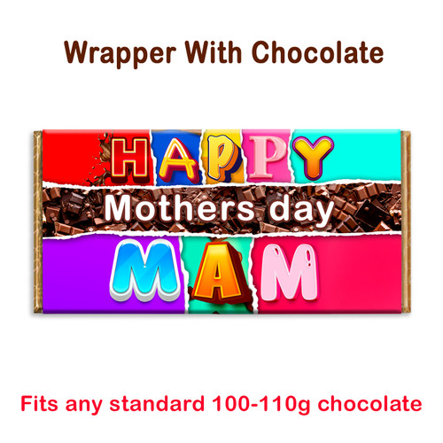 Happy Mother's Day Mam Novelty Chocolate Bar Wrapper Gift Present Mummy Mom