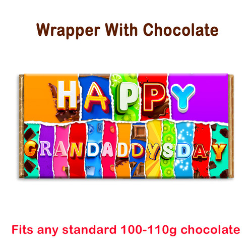 Happy Grand Daddys Day Novelty Chocolate Bar Wrapper Fathers day Grandad Gift