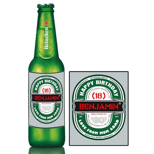 Personalised Bottle Label Birthday Wedding Anniversary Suitable for Bottle of Cider Beer BL039