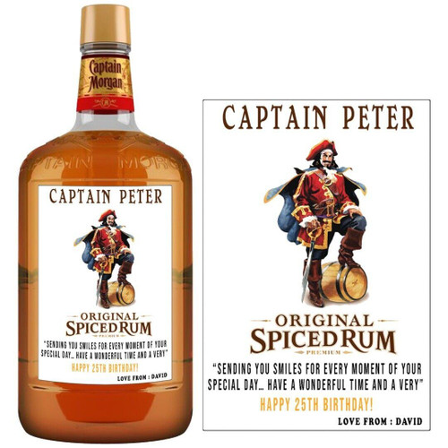 Captain Morgan Spiced Gold 1.75 liter bottle label birthday any occasion BL126