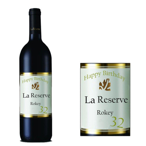 Personalised Birthday La Reserve Wine Bottle Label for All Any Occasion 