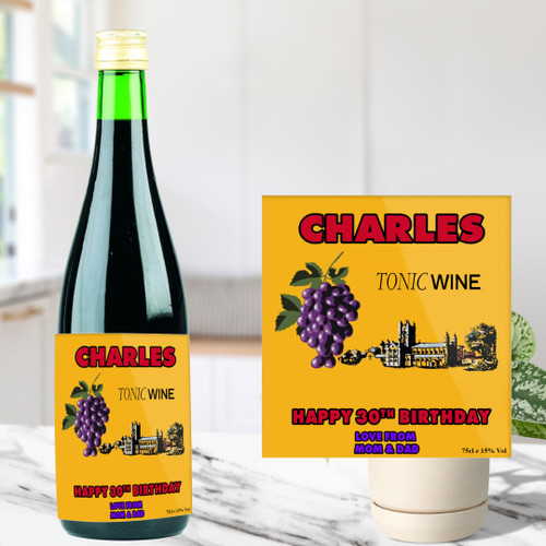 Personalised Bottle label Sticker for Buckfast Tonic Wine birthday Anniversary Christmas