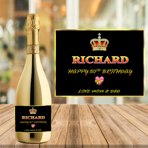Personalised Prosecco Wine Bottle Label Sticker for Anniversary Birthday Xmas