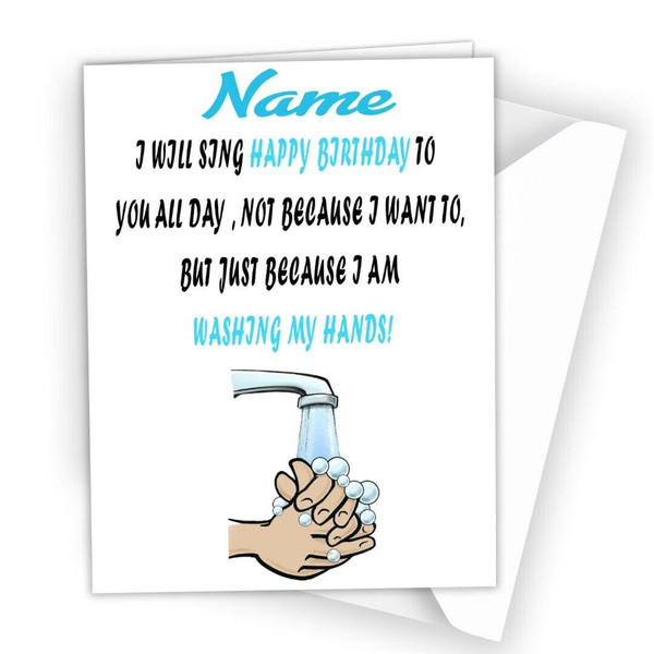 Birthday Card Hand Wash Virus Funny Rude for Brother Son Dad Husband Boy Friend 426