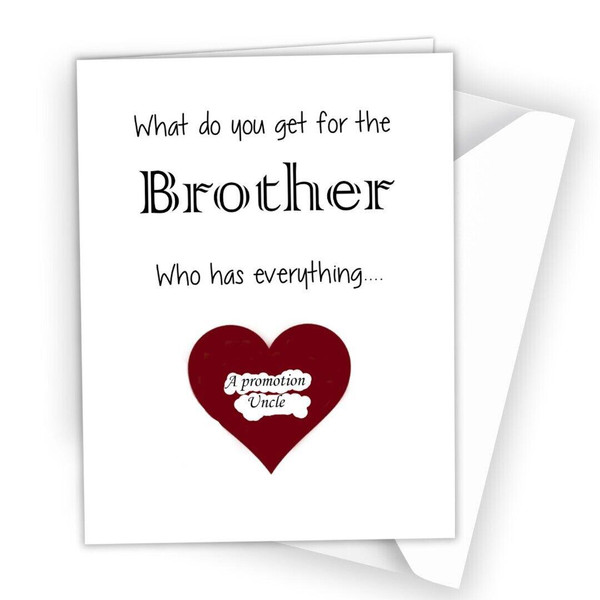 Promoted to Uncle You're Going to be an Uncle Scratch Card for Brother Pregnancy