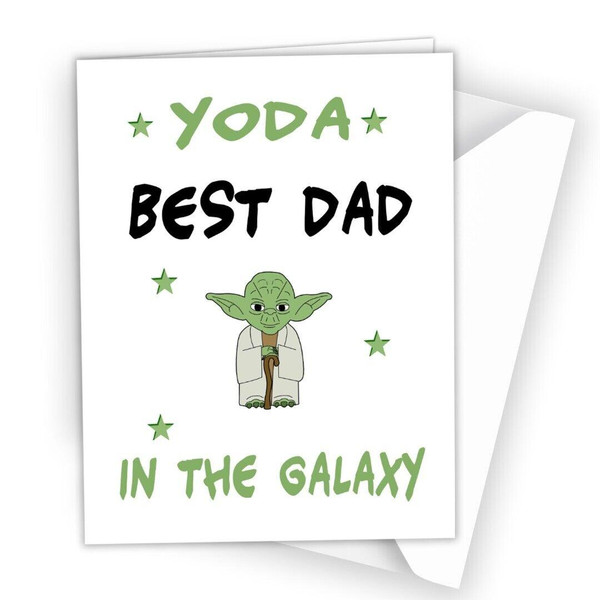 Funny Fathers Day Birthday Card - Yoda Best DAD Love You I Do - Star Wars 450