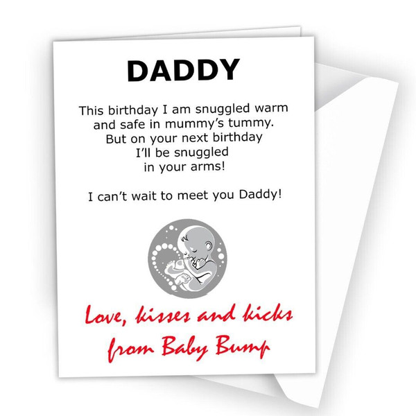 Father Daddy Dad 1st Birthday Card Pregnant to Be Love from Baby Bump Poem 0502