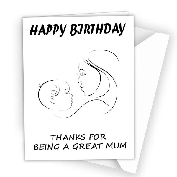 Birthday Thank You Card Mothers Day Special Celebrate Best Great Grand Mom 0521
