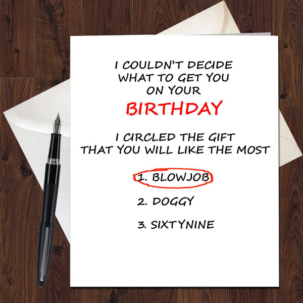 Rude Funny Birthday Card to Boyfriend Husband Partner Blowjob 69 Doggy Gift 601