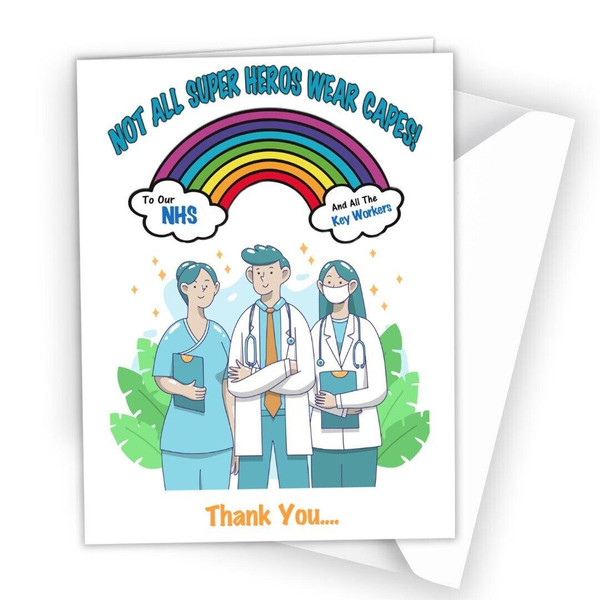 Thank You Gratitude Card for Doctor nurse for fighting Corona to save us A09