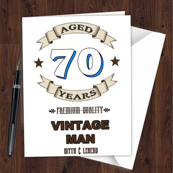 Birthday Card Personalized Vintage Aged Old Husband Brother Dad Men Granddad D11
