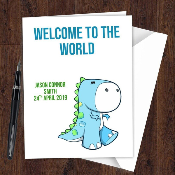 Personalized Welcome to The World Little One Baby Child Lovely Birthday Card E12