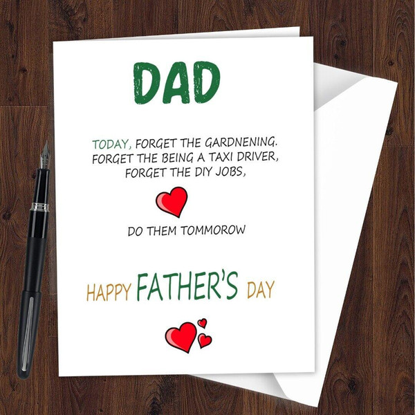Funny Lovely Thoughtful Fathers Day Card for Dad Father from Son Daughter E24