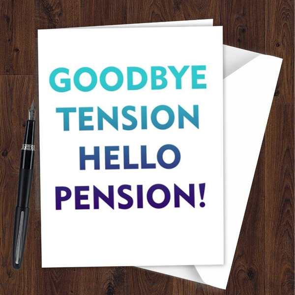 Personalized Retired Goodbye Tension Pension Funny Joke Retirement Card F02