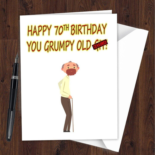 Personalized Funny Rude Humorous Birthday Card Grumpy Old Men Adult Git F09