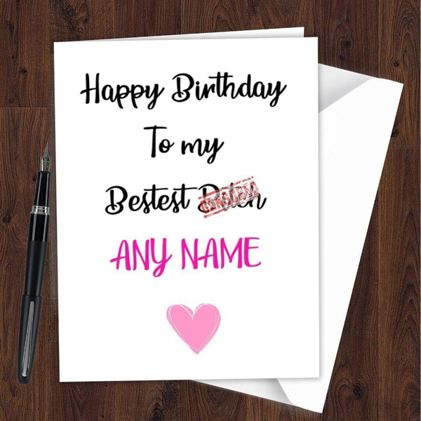Personalized Birthday Card for Her Female Women Best Friend Bestie Bitch F11