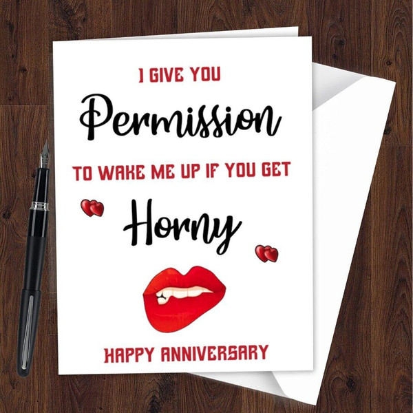 Happy Anniversary Card Funny Rude Naughty Adult for Men Women Couple Fiance H24