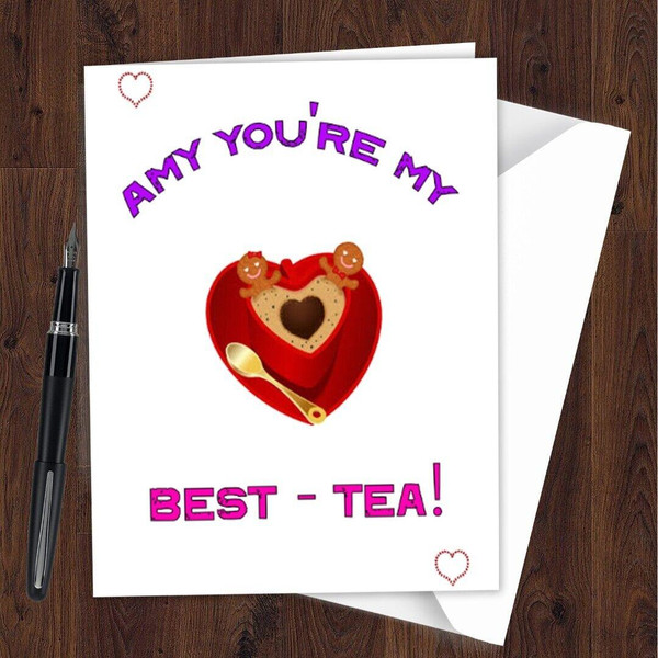BIRTHDAY CARD best friend BFF couple you are my best tea Handmade birthday J15