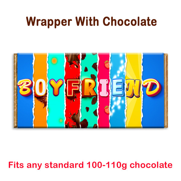 Boyfriend Chocolate Bar Wrapper Novelty Gift Present For Birthday Valentine