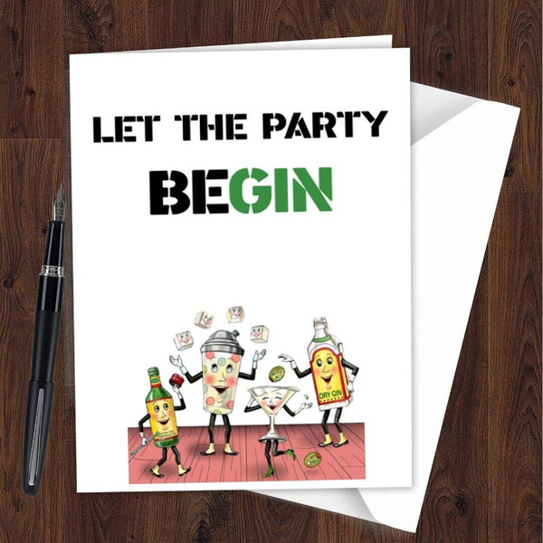 Funny Birthday Card for Men Women Gin Themed Related Mum Dad Husband Wife L142