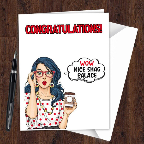 New Home House Mortgage Good Luck Moving Card Funny Rude Congratulations L197