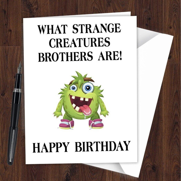 Funny Silly Rude Joke Birthday Card for Brother Perfect for Little Younger L238