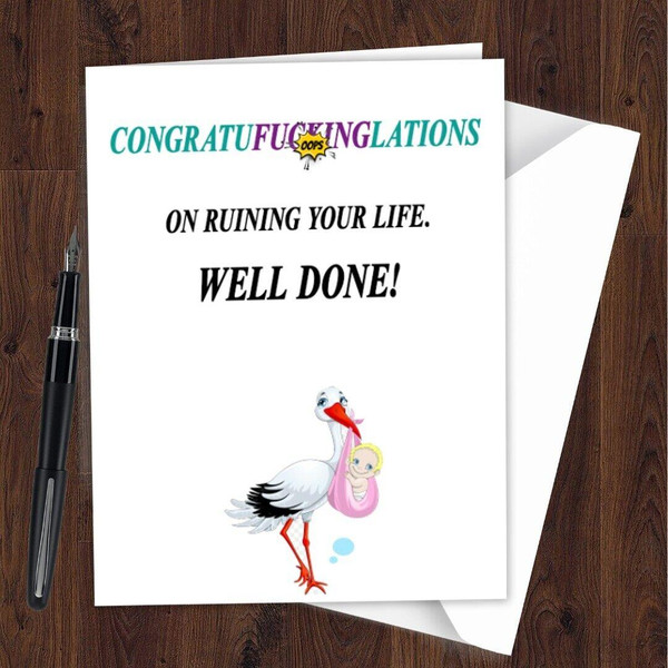 New Baby Boy Girl Mum Card Funny Rude Pregnancy Shower Maternity Mother L262