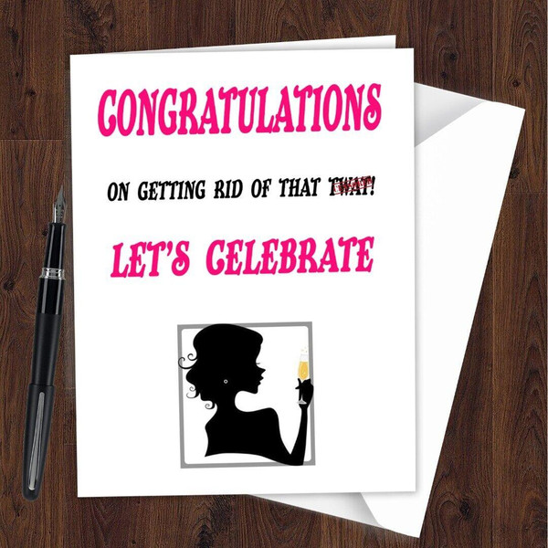 Divorce card breakup card FUNNY rude friend mate humor banter party blunt L91