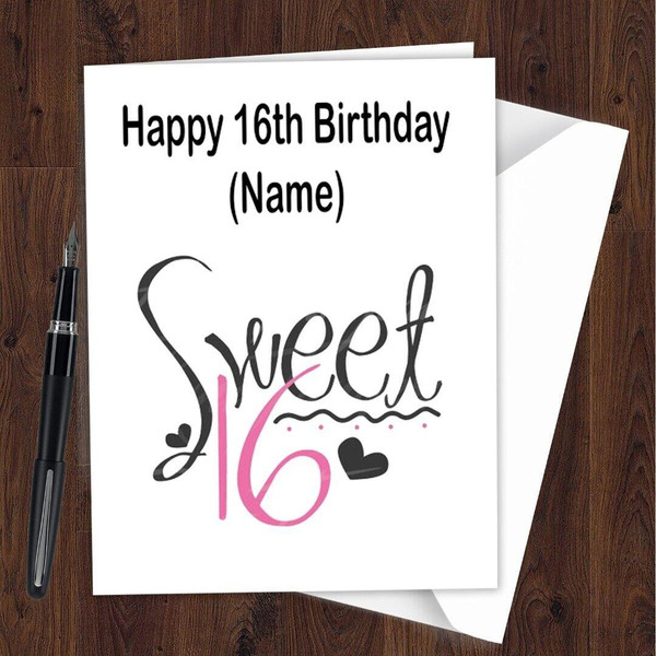 Personalized 16th Birthday Card Daughter Son Niece Nephew Grandson Granddaughter N08