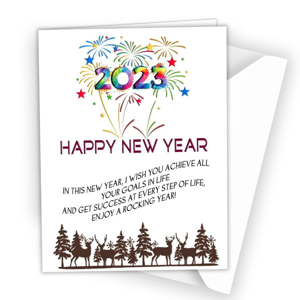 Happy new year 2023 Greeting Card lockdown isolated wishers for all R17