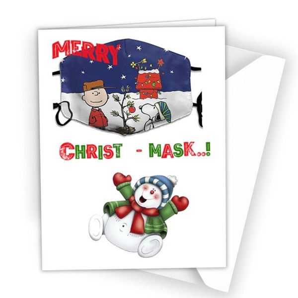 Merry Christ-Mask Christmas Lockdown Funny Face Covering Mask Xmas Card R34