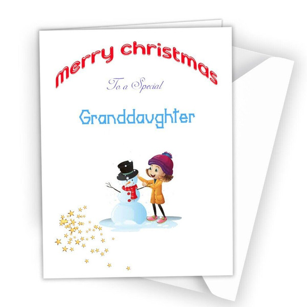 Personalise Christmas Card Xmas Greetings Cards Granddaughter Niece Daughter R36