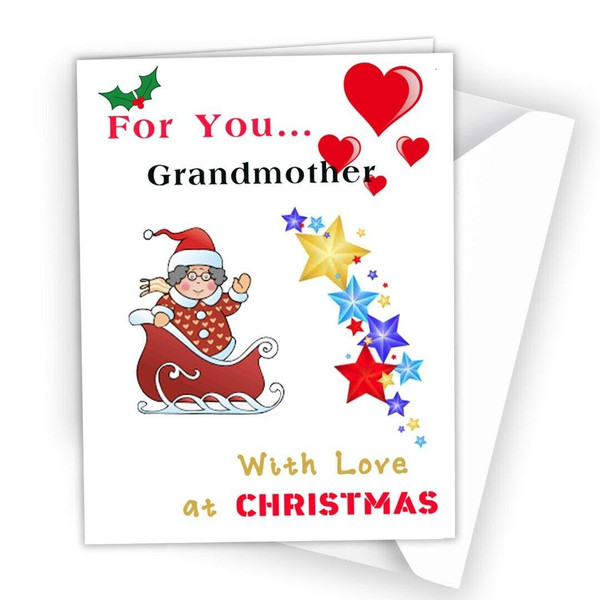 Christmas Card Xmas Greeting Card wishers for Grandma Grand Mum Grandmother R48