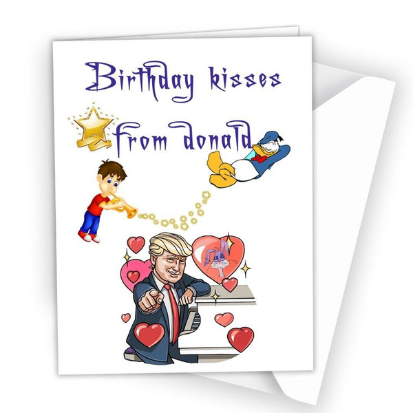 Personalise Birthday Card Funny Donald Duck Trump Kisses Lockdown Corona S012