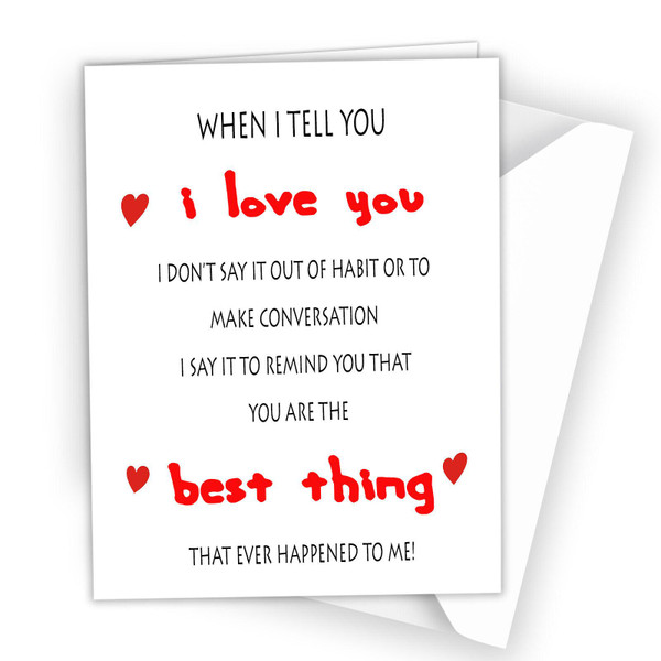 Happy Valentine's Day, I Love You Card for Husband, Girlfriend, Boyfriend, Wife, Women, Men V01