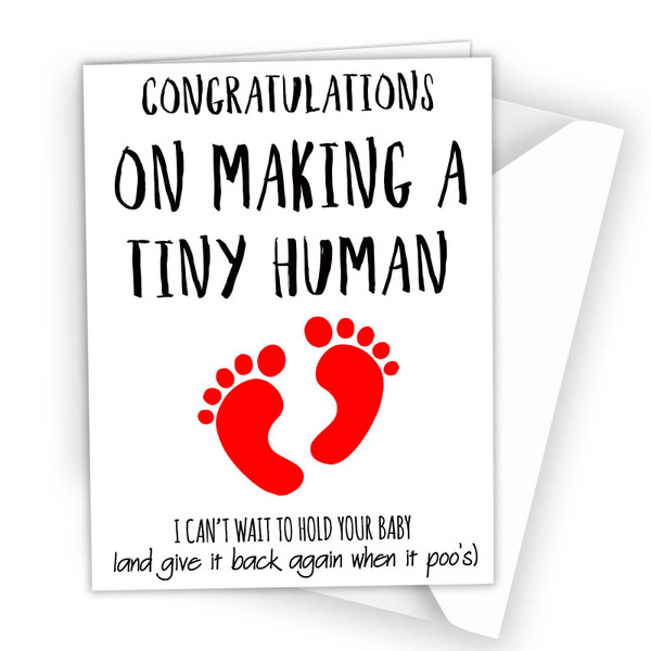 Congratulations on Making Tiny Human New Baby Born Foot Print Greeting Card