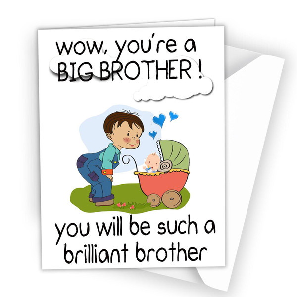  Congratulations on Becoming A Big Brother New Sibling Baby Card Y07