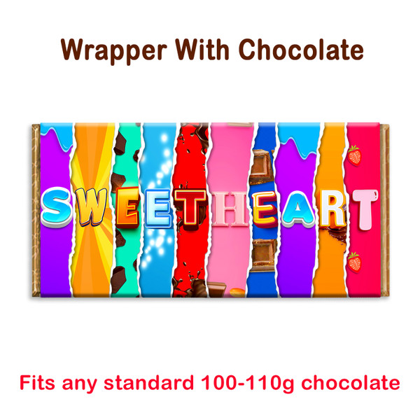 Sweet Heart Novelty Chocolate Bar Wrapper Lovely Gift for Birthday Valentine