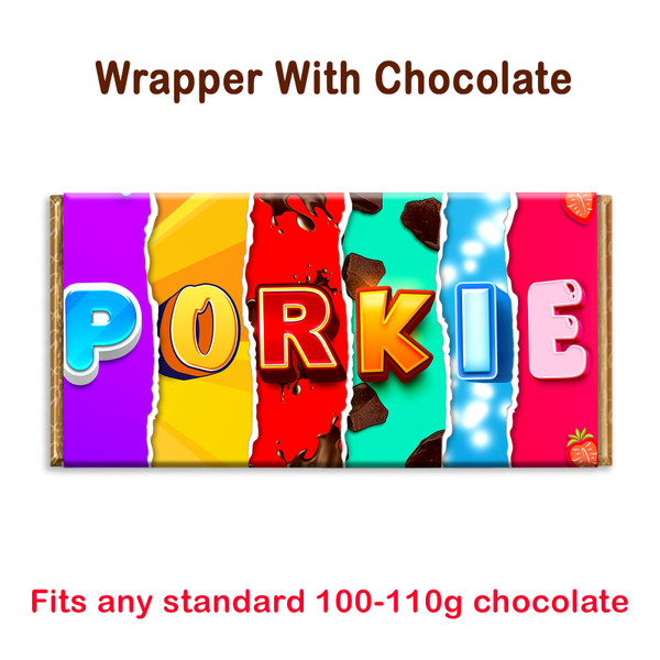 Porkie Chocolate Bar Wrapper Novelty Gift Present For Birthday Christmas Xmas