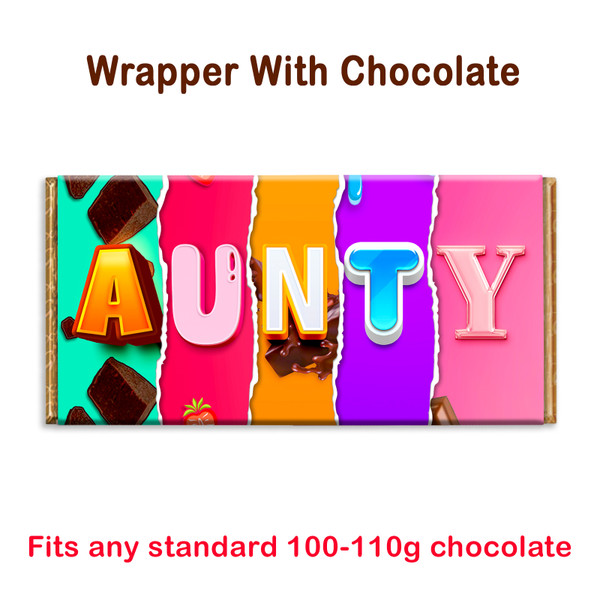 Aunty Novelty Chocolate Bar Wrapper Lovely Gift Present for Birthday Christmas