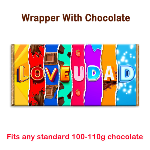 Love You Dad Novelty Chocolate Bar Wrapper Lovely Gift Present for Daddy Father