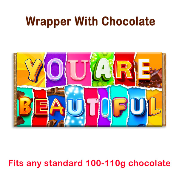 You Are Beautiful Novelty Chocolate Bar Wrapper Lovely Gift For Valentine