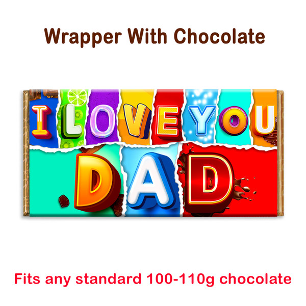 I Love You Dad Novelty Chocolate Bar Wrapper Lovely Gift For Birthday Christmas