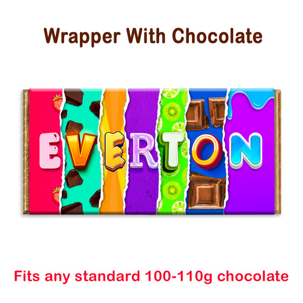 Everton Football Club FC Chocolate Bar Wrapper Novelty Gift Present For Fans