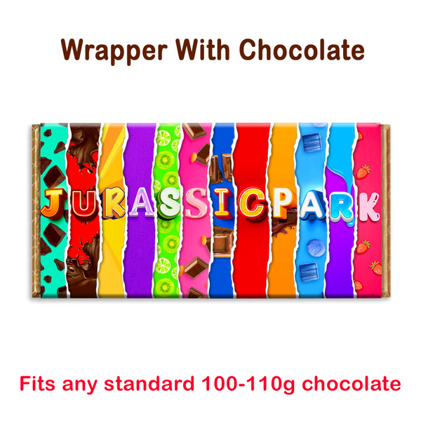 Jurassic Park Novelty Chocolate Bar Wrapper Gift for Birthday Kids Child Son
