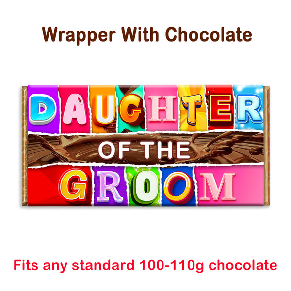 Daughter of the Groom Novelty Chocolate Bar Wrapper Lovely Gift Wedding Marriage