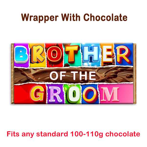 Brother of the Groom Novelty Chocolate Bar Wrapper Lovely Gift Wedding Marriage