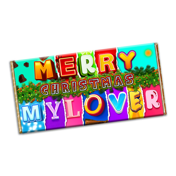 Merry Christmas My Lover Novelty Chocolate Bar Wrapper Xmas Gift Wife Husband