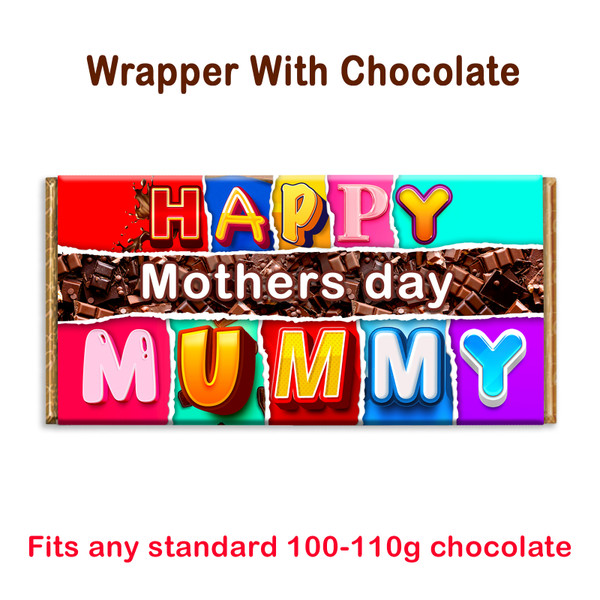 Happy Mother's Day Mummy Novelty Chocolate Bar Wrapper Gift Present Mom Grandma