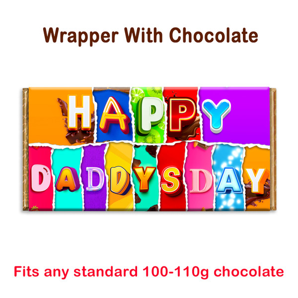 Happy Daddys Day Chocolate Bar Wrapper Novelty Gift Present Fathers Day Birthday